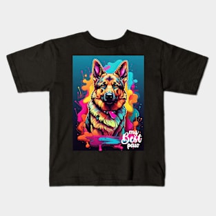 My Best Paw German Shepherds Graffiti Kids T-Shirt